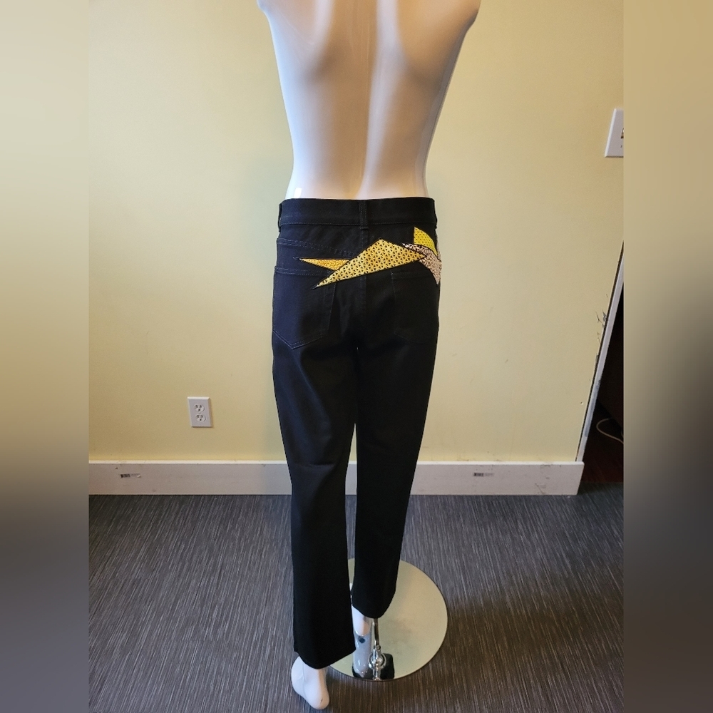 Christopher Kane Straight Leg Patchwork Jeans, Bn… - image 4